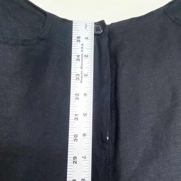 Larry Levine Petite 10P Black Embroidered Linen Blend Cropped Pants Floral Boho - Picture 11 of 12